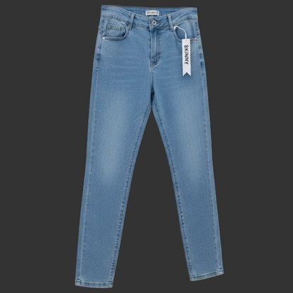 JEANS G70Y Coupe skinny femme bleu clair délavé - coupe slim ajustée, taille haute confortable &amp; stretch - pantalon denim casual tendance été - silhouette élancée &amp; matière souple premium - idéal look quotidien ou sortie chic