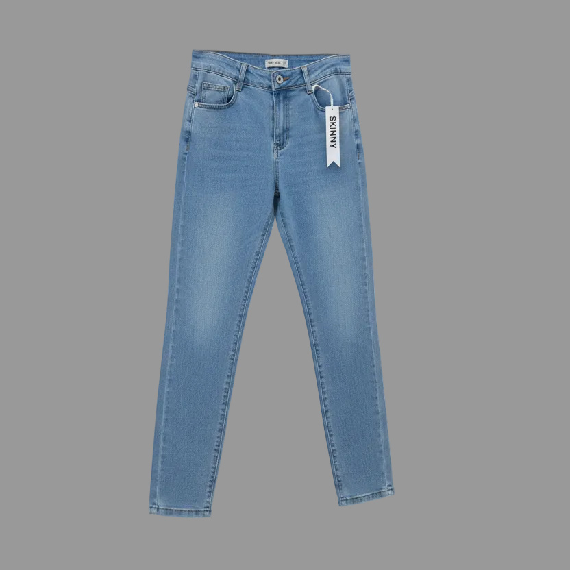 JEANS G70Y Coupe skinny femme bleu clair délavé - coupe slim ajustée, taille haute confortable &amp; stretch - pantalon denim casual tendance été - silhouette élancée &amp; matière souple premium - idéal look quotidien ou sortie chic