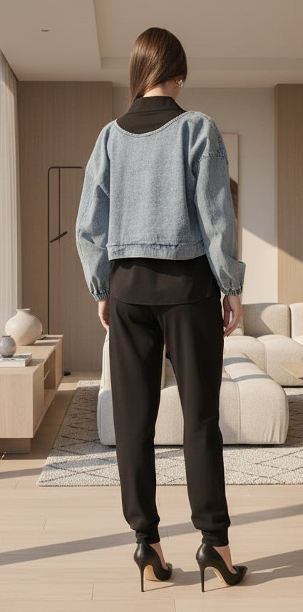 POPUP 3341 PAPARAZZI  ENSEMBLE PANTALON SWEAT HAUT JEANS