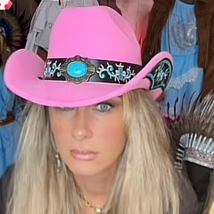 CHAPEAUX de cow-boy style western chic 902 et bohème avec bandeau brodé floral, médaillon central travaillé et finitions premium. l&