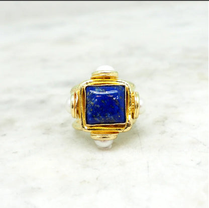 NIIKI 1406 POCCA BAGUE PIERRE LAPIS ET PERLES