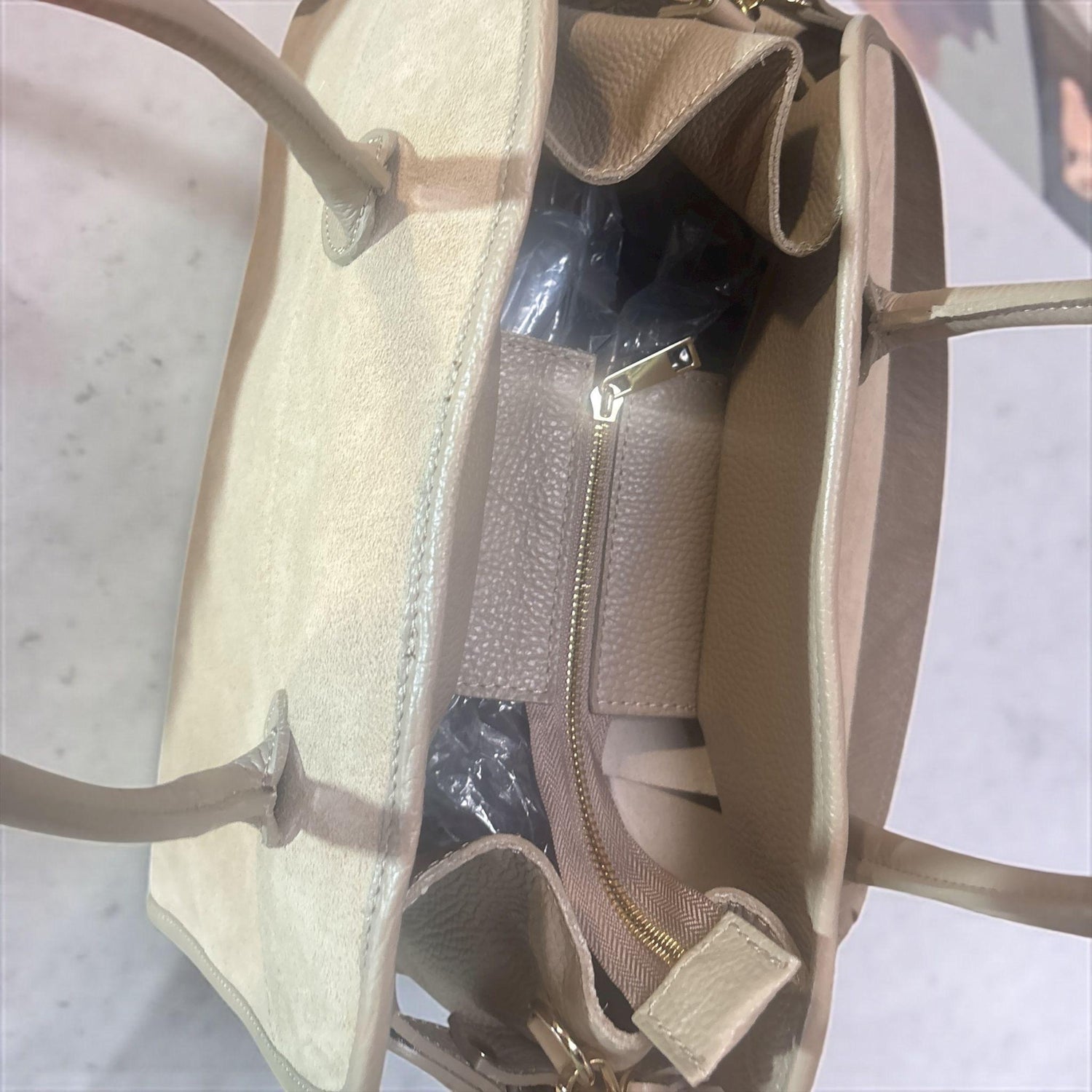 POPUP ROW SAC CUIR GRAINE ET DAIM