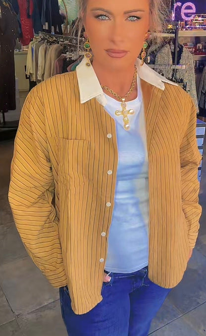 POPUP CHEMISE CAMEL COL BLANC TRÈS CHIC  ˆ