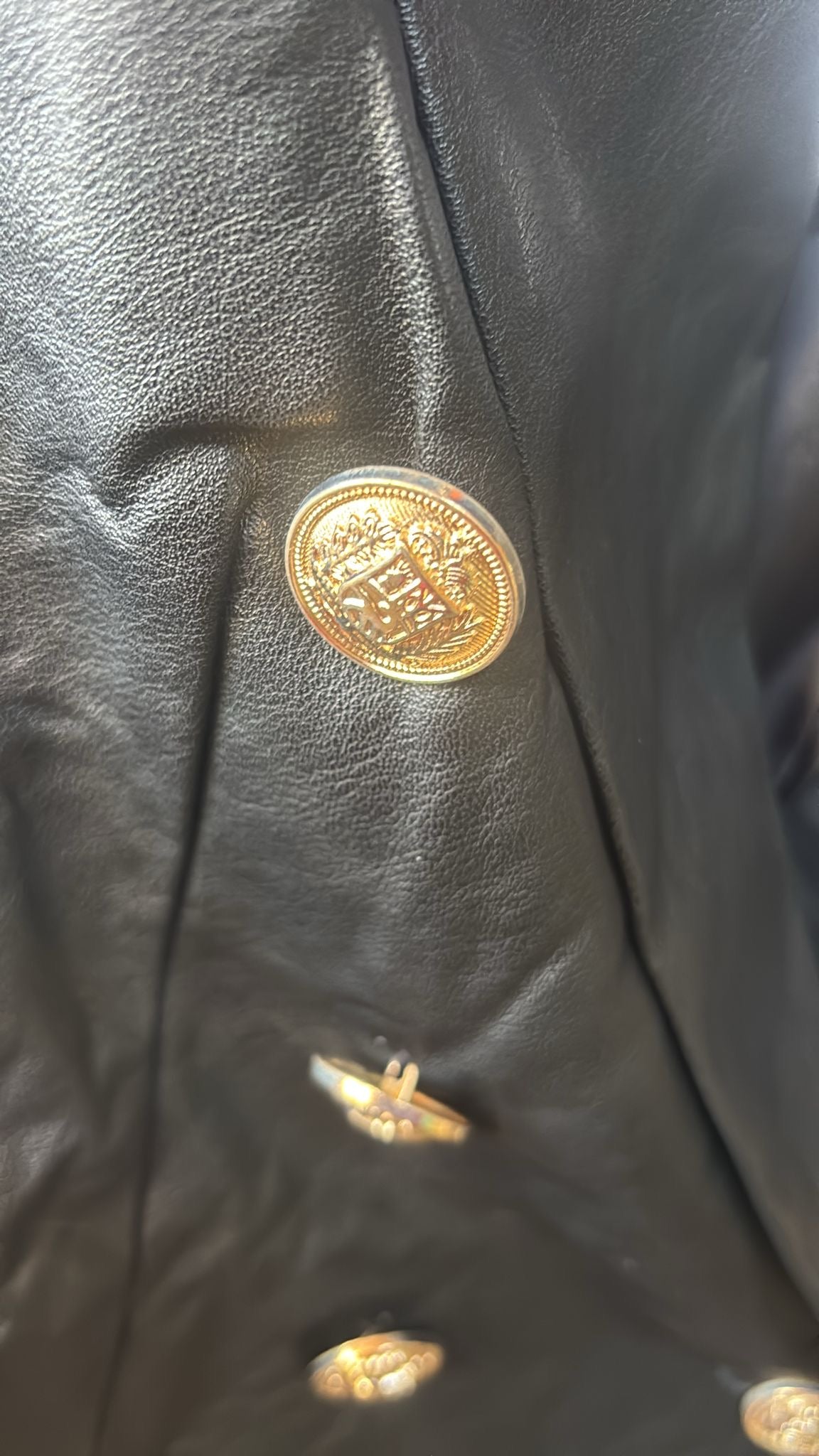 2738 Veste blazer similicuir 100% polyester