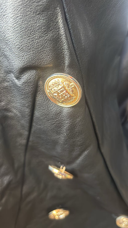 2738 Veste blazer similicuir 100% polyester