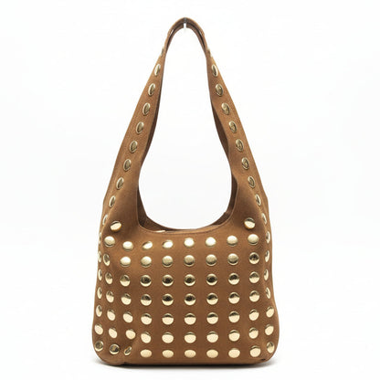 SAC 814 en daim très souple tout clouté sur l avant et sur la anse (40cm de large 20cm de haut)