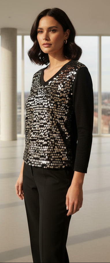 POPUP 519 TOP COL V SEQUINS