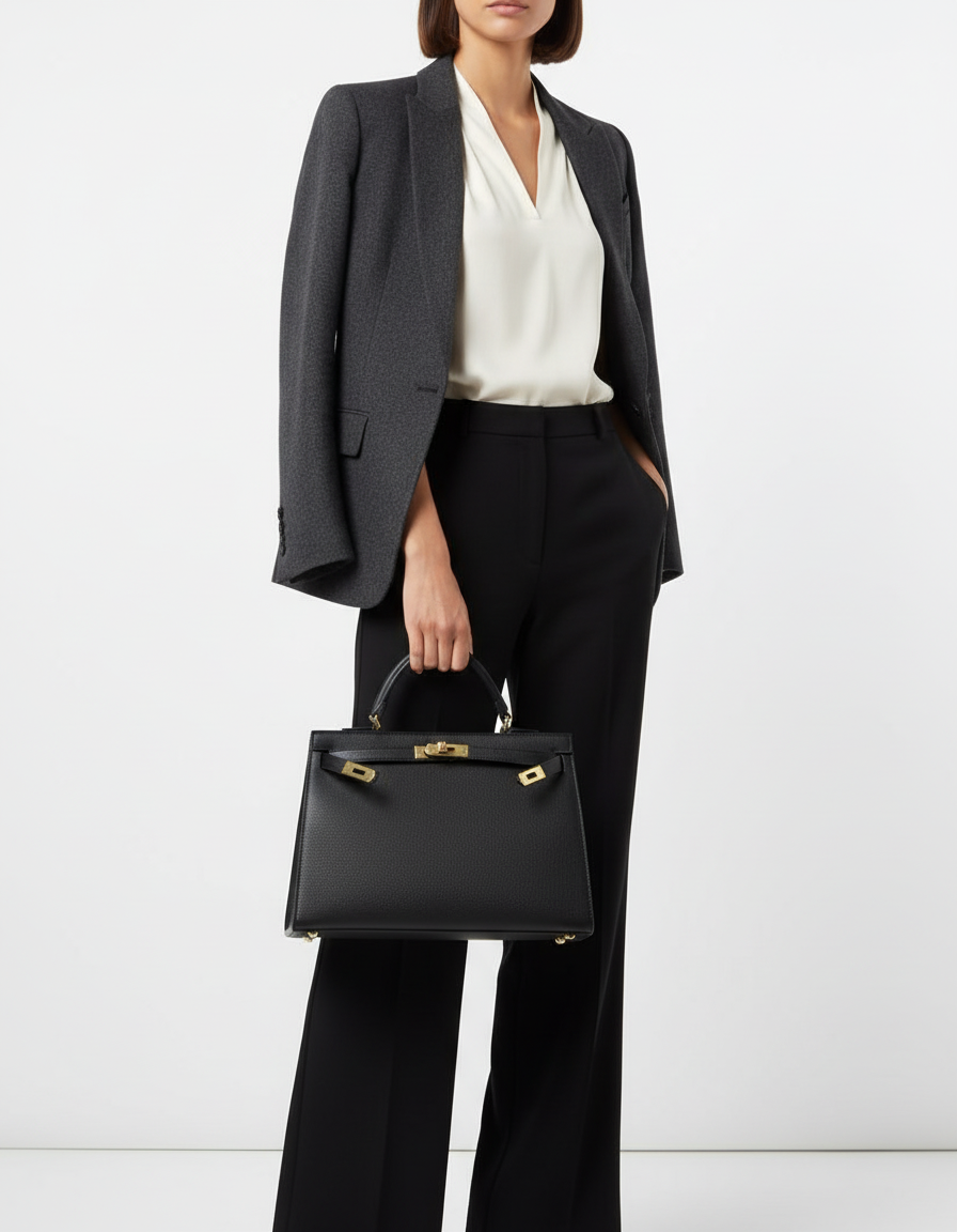 Sac en cuir de haute qualité chic et élégant spacieux cm pour style raffiné avec bandoulière fabrication italienne 32x32x12,5