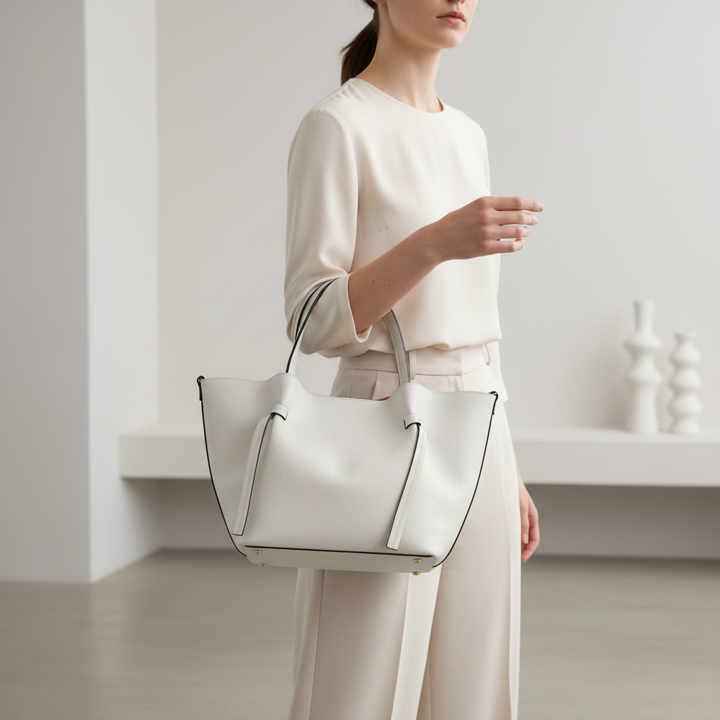 SAC CABAS 57942 confectionné en cuir grainé de haute qualité avec une doublure contrastante, doté de anses élégantes et d&