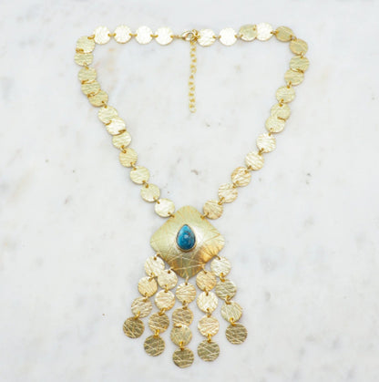 NIIKI 1005 SUNSET COLLIER (PIECES MARTELÉES ET UNE APATITE)