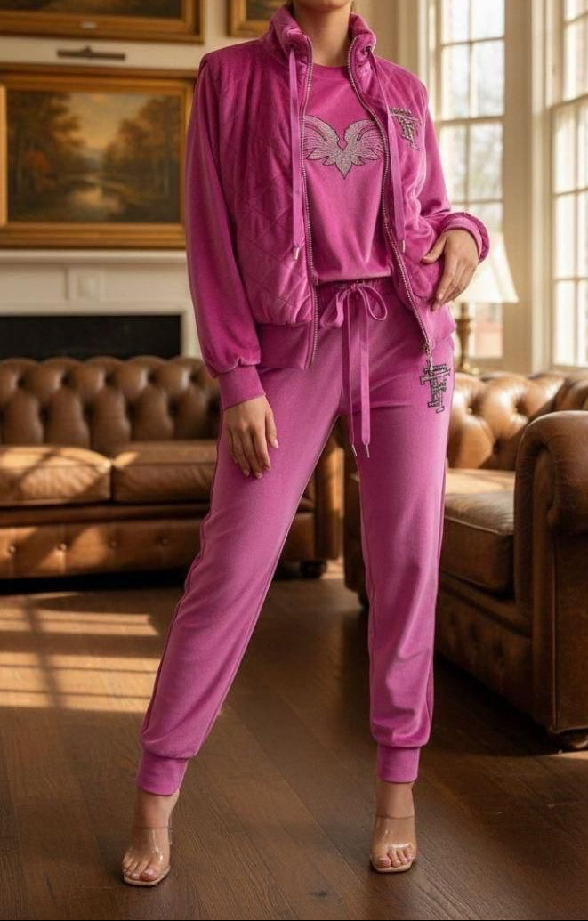 POPUP 9142 TATU ENSEMBLE TROIS PIÈCES VELOUR RAZ