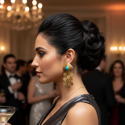 NIIKI PARIS 1004  Minea boucles d’oreilles (pieces martelées atapatite) Tout les bijoux NIIKI indisponibles sont en précommande dans un délai de 15 jours ouvrables voir en privé avec Laetitia .