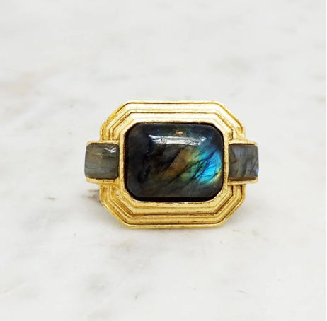 NIIKI 459 GOLDEN ÂGE BAGUE LABRADORITE (PIERRE AVEC DE NOMBREUSES VERTUES)