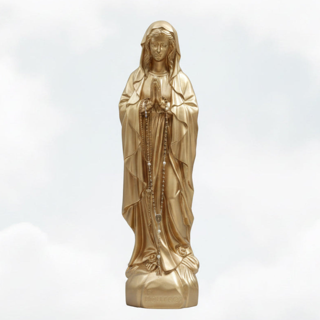 Vierge dorée 80 cm photo ancienne fiche 2