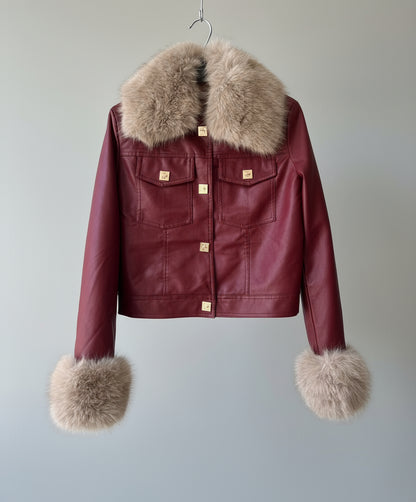 POPUP 82058 BLOUSON SIMICUIR FOURRURE AMOVIBLE