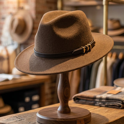 CP2 chapeau de cowboy western en feutre style country chic disponible en plusieurs designs motifs peau de vache audacieux ou finitions brodées élégantes avec ceinture bijou idéal pour soirée country et look bohème