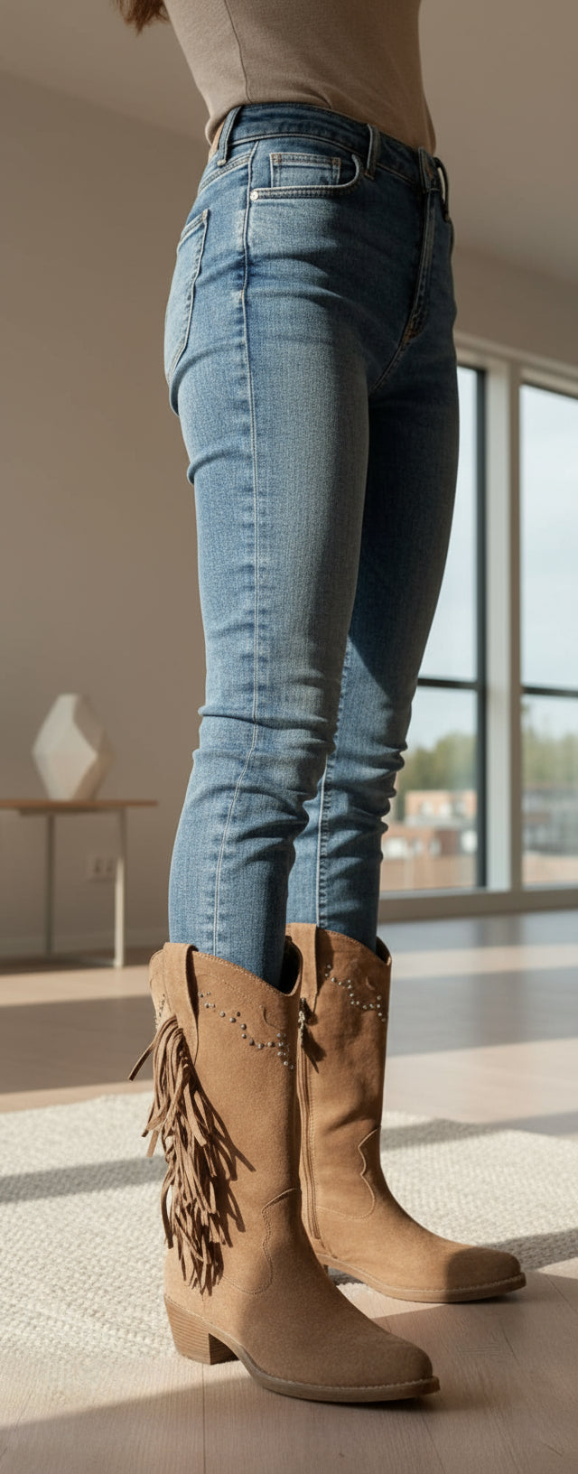 HQ377 Santiag mi-haute suédine