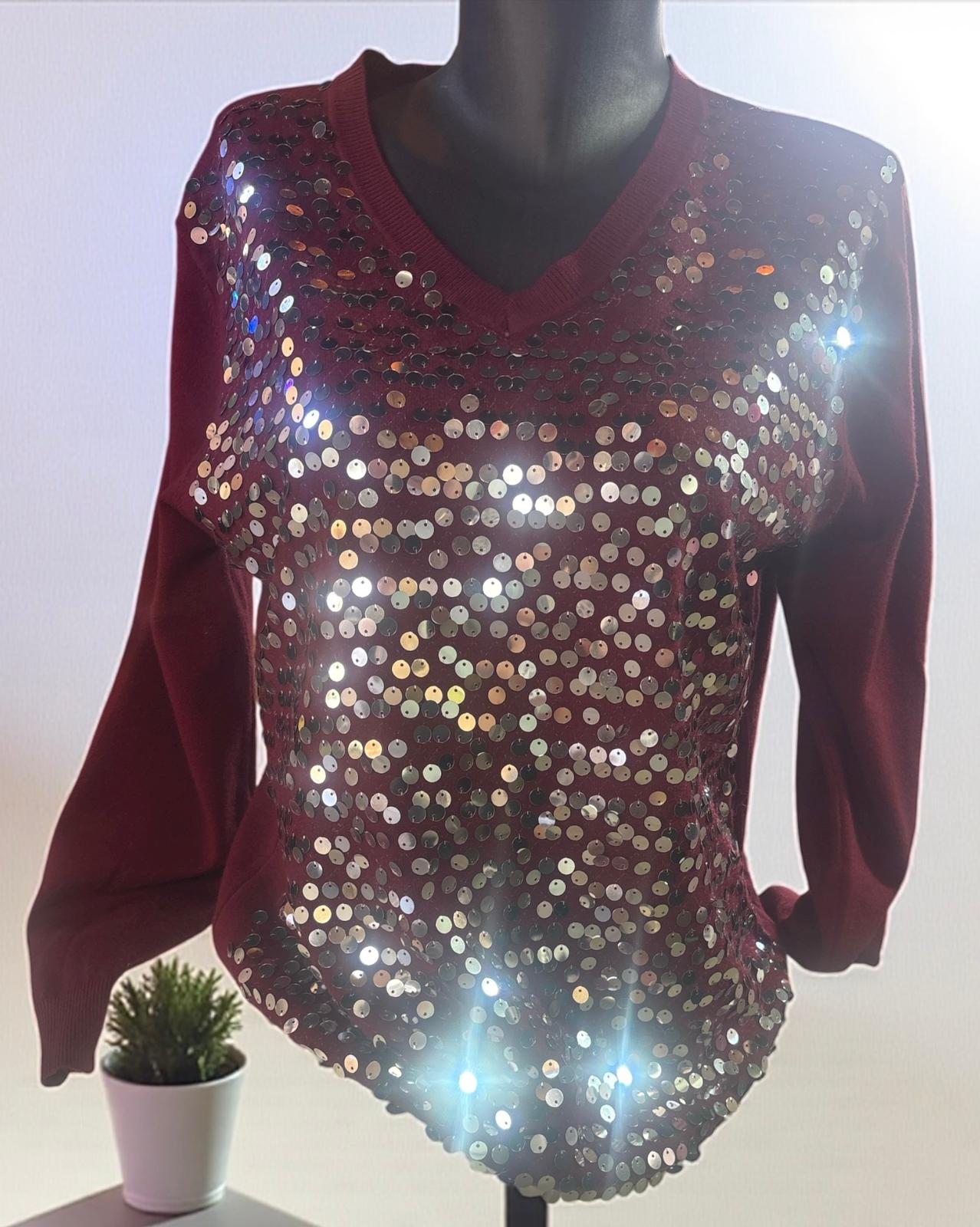 POPUP 519 TOP COL V SEQUINS