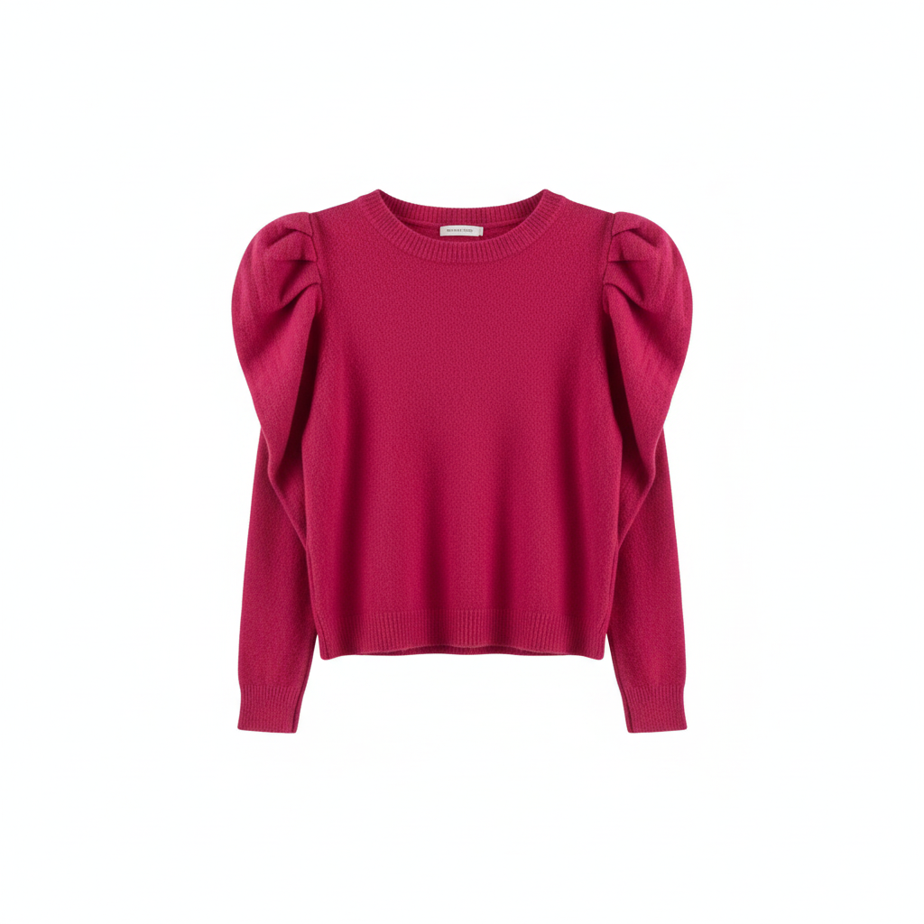 Pull féminin A3316 – pull femme doux à manches bouffantes, coupe décontractée chic et coloris unis selon disponibilité, pièce facile à associer à un jean, une jupe ou un pantalon de saison