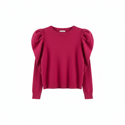 Pull féminin A3316 – pull femme doux à manches bouffantes, coupe décontractée chic et coloris unis selon disponibilité, pièce facile à associer à un jean, une jupe ou un pantalon de saison
