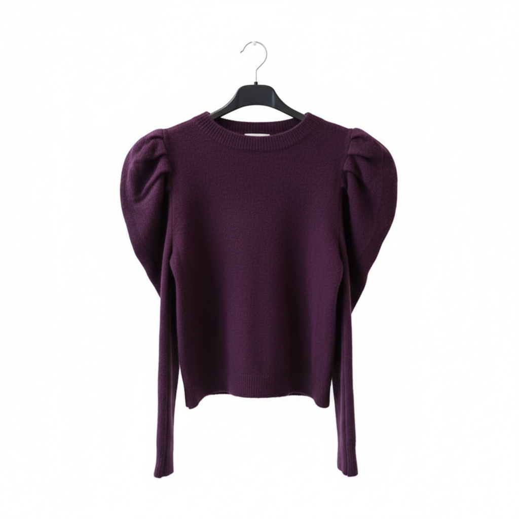 Pull féminin A3316 – pull femme doux à manches bouffantes, coupe décontractée chic et coloris unis selon disponibilité, pièce facile à associer à un jean, une jupe ou un pantalon de saison