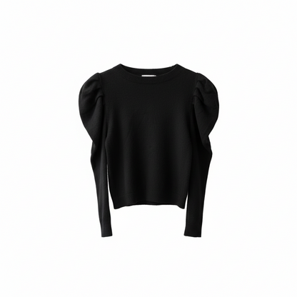 Pull féminin A3316 – pull femme doux à manches bouffantes, coupe décontractée chic et coloris unis selon disponibilité, pièce facile à associer à un jean, une jupe ou un pantalon de saison