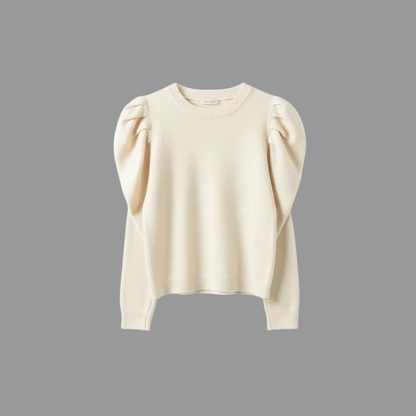 Pull féminin A3316 – pull femme doux à manches bouffantes, coupe décontractée chic et coloris unis selon disponibilité, pièce facile à associer à un jean, une jupe ou un pantalon de saison