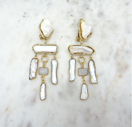 NIIKI 1164 CHARLESTINE BOUCLES D OREILLES (PERLES DE NACRE)