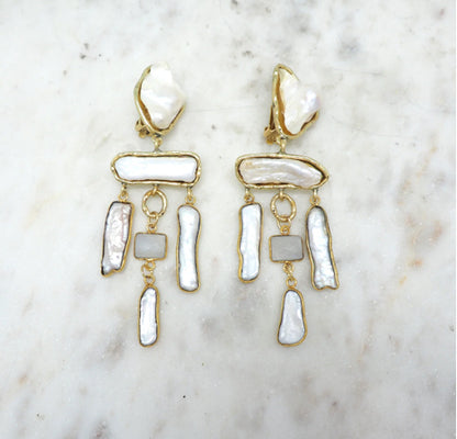NIIKI 1164 CHARLESTINE BOUCLES D OREILLES (PERLES DE NACRE)