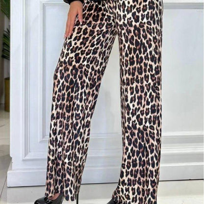 POPUP 9087 TATU PANTALON LÉOPARD BLOUSON DENTELLE NOIR