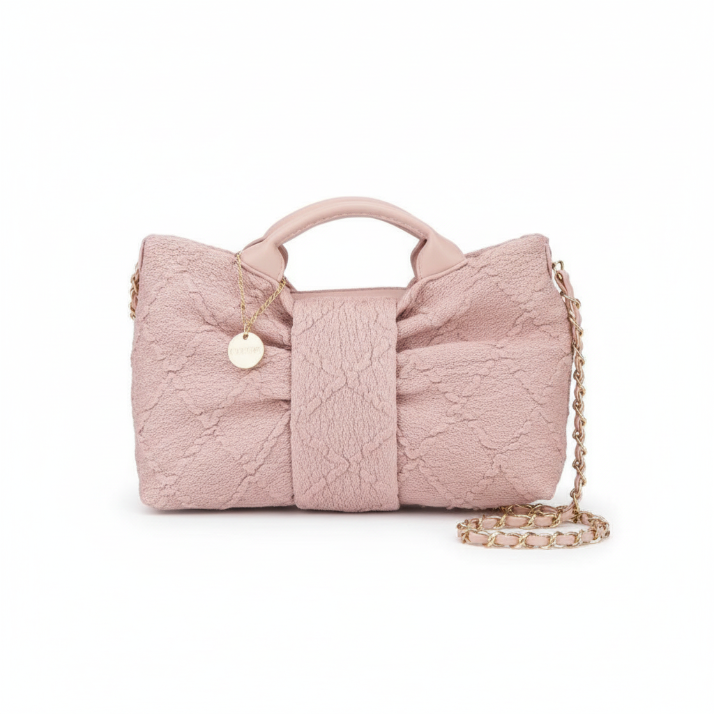 2814 Alex max sac à main texture "nuage" rose poudré – l&