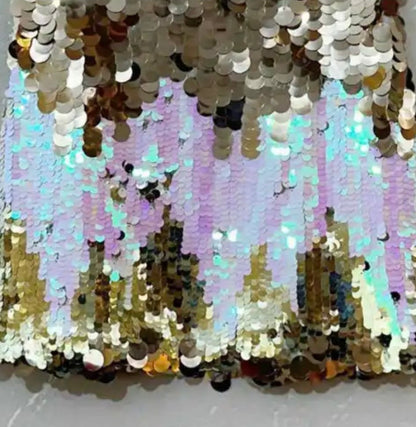 JUPE 797 mi-cuisse de sequins de différentes tailles idéale pour de nombreuses occasions y compris les fêtes 100% polyester (285g)