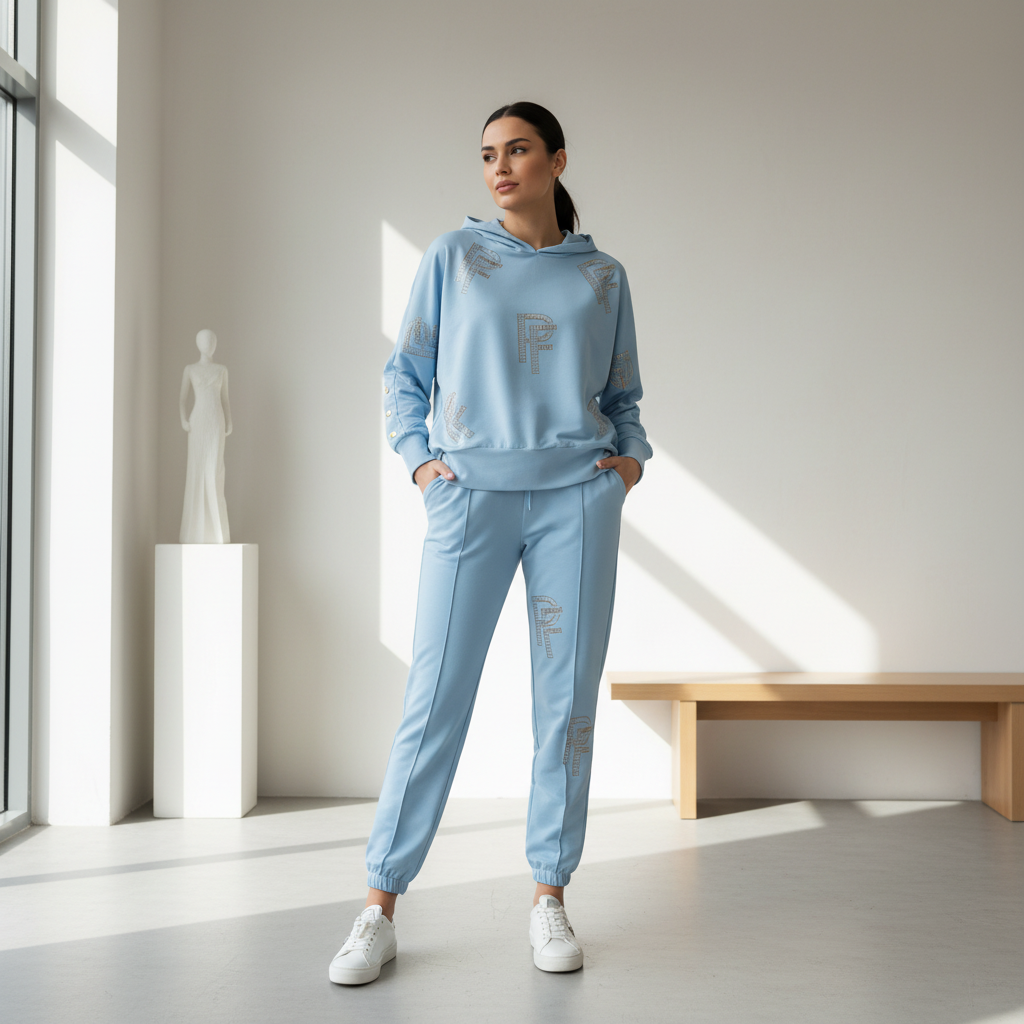 0086 PAPARAZZI ensemble jogging orné de strass.Ces ensembles allient parfaitement le confort du sportswear et l&