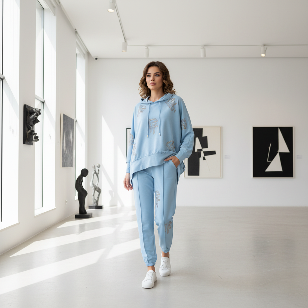 0086 PAPARAZZI ensemble jogging orné de strass.Ces ensembles allient parfaitement le confort du sportswear et l&