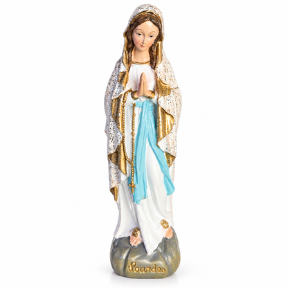 Vierge pailletée 20 cm seule sur fond blanc
