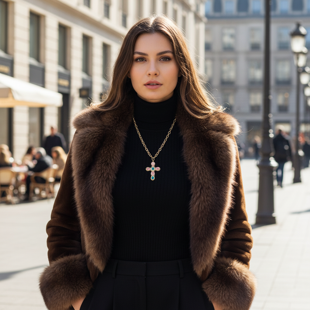 COLLIER NIIKI PARIS AVEC PENDENTIF CROIX rhodochrosite et apatite Tout les bijoux NIIKI indisponibles sont en précommande dans un délai de 15 jours ouvrables voir en privé avec Laetitia .