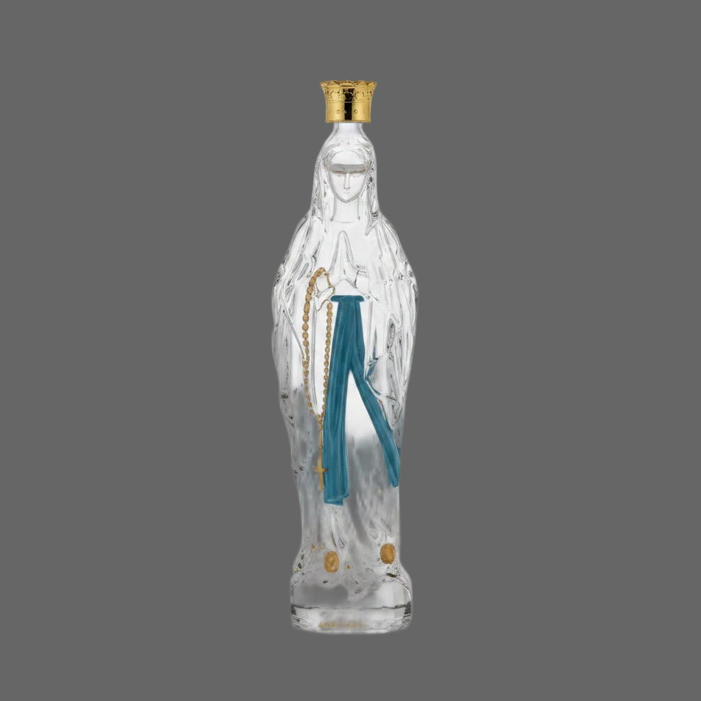 Bouteille sainte en verre forme de la vierge marie d’eau de lourdes authentique bénite par un prêtre et passée sous la grotte dévotion spirituelle sanctuaire sanctuaire pèlerinage souvenir religieux