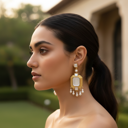 NIIKI PARIS NCE 461 Boucles d’oreilles forme géométrique perles nacrées￼.Tout les bijoux NIIKI indisponibles sont en précommande dans un délai de 15 jours ouvrables voir en privé avec Laetitia .