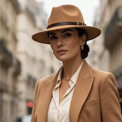 CP2 chapeau de cowboy western en feutre style country chic disponible en plusieurs designs motifs peau de vache audacieux ou finitions brodées élégantes avec ceinture bijou idéal pour soirée country et look bohème