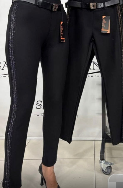 POPUP 1710 PANTALON LUXE AVEC BANDES DE STRASS