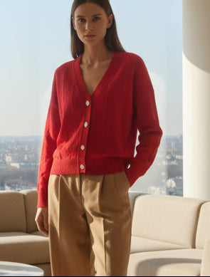 POPUP 60023 GILET ROUGE ORNÉ DE JOLIE BOUTONS
