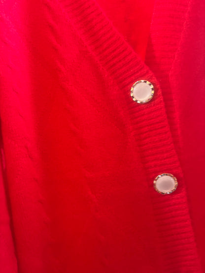 POPUP 60023 GILET ROUGE ORNÉ DE JOLIE BOUTONS
