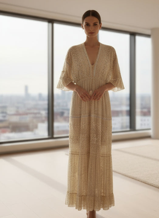 POPUP 0105 ROBE BOHÈME PERLES ET SEQUINS