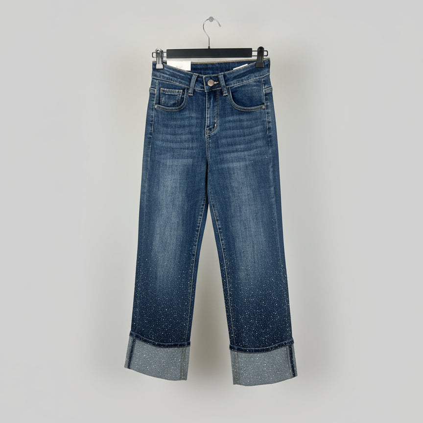 1197 1193 JEANS STRASS TAILLE HAUTE STRECH