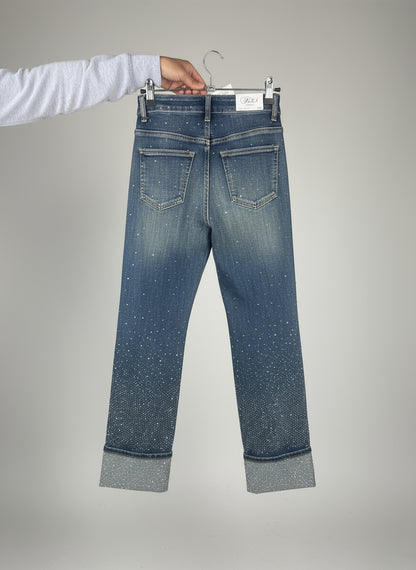 1197 1193 JEANS STRASS TAILLE HAUTE STRECH