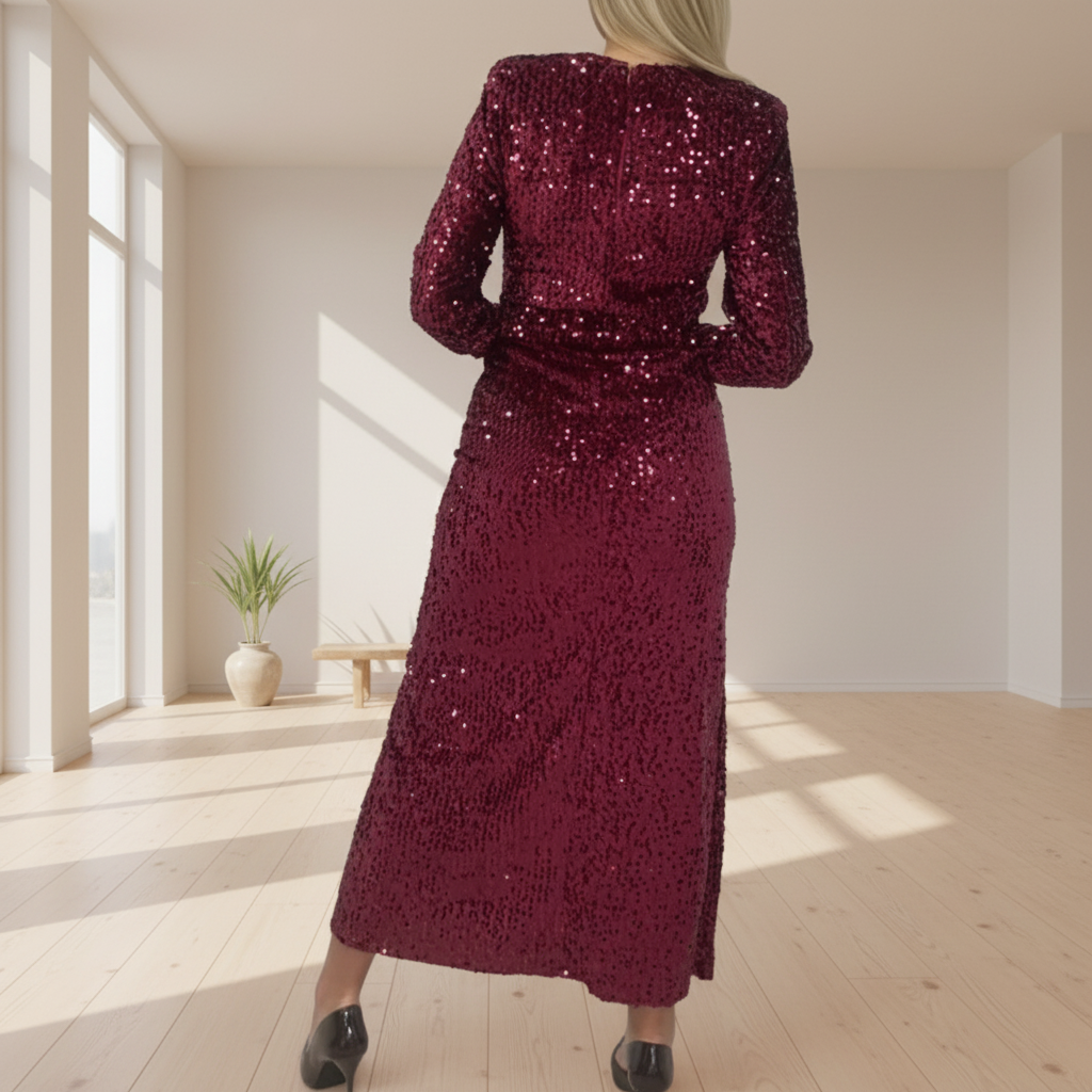 3355 PAPARAZZI superbe robe de soirée tout en sequin avec la ceinture fournie extensible classique et sexy pour de nombreuses occasions