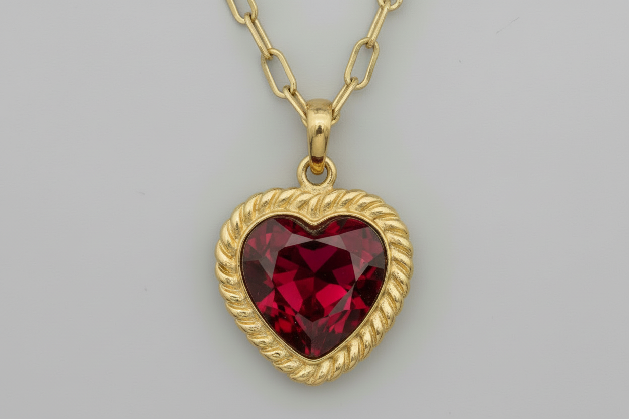 T004 NIIKI PARIS Collier coeur techni transparent couleur disponible Crystal (blanc) vert,bleuet rouge.Boucles d oreilles assorties (  En stock ou sur précommande)