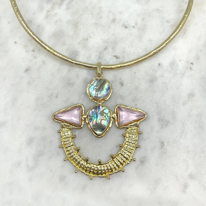 NIIKI PARIS NCR957 Caledonia bijoux dorés avec cristaux roses et éléments d&