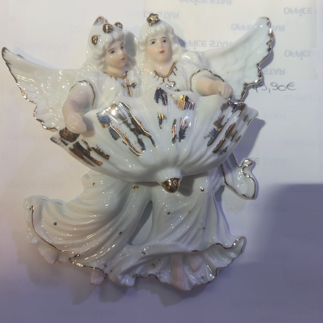 Bénitier aux deux anges photo originale angle 1 carrée