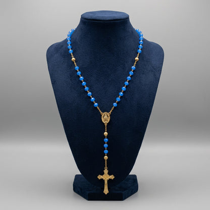 Chapelet Lourdes référence 24 en bleu pervenche, détail 1